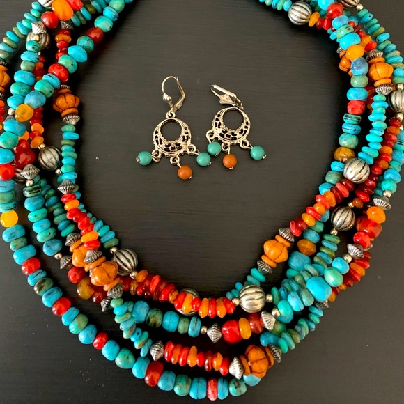 Vintage Necklace and Earrings - Picture 1 of 6